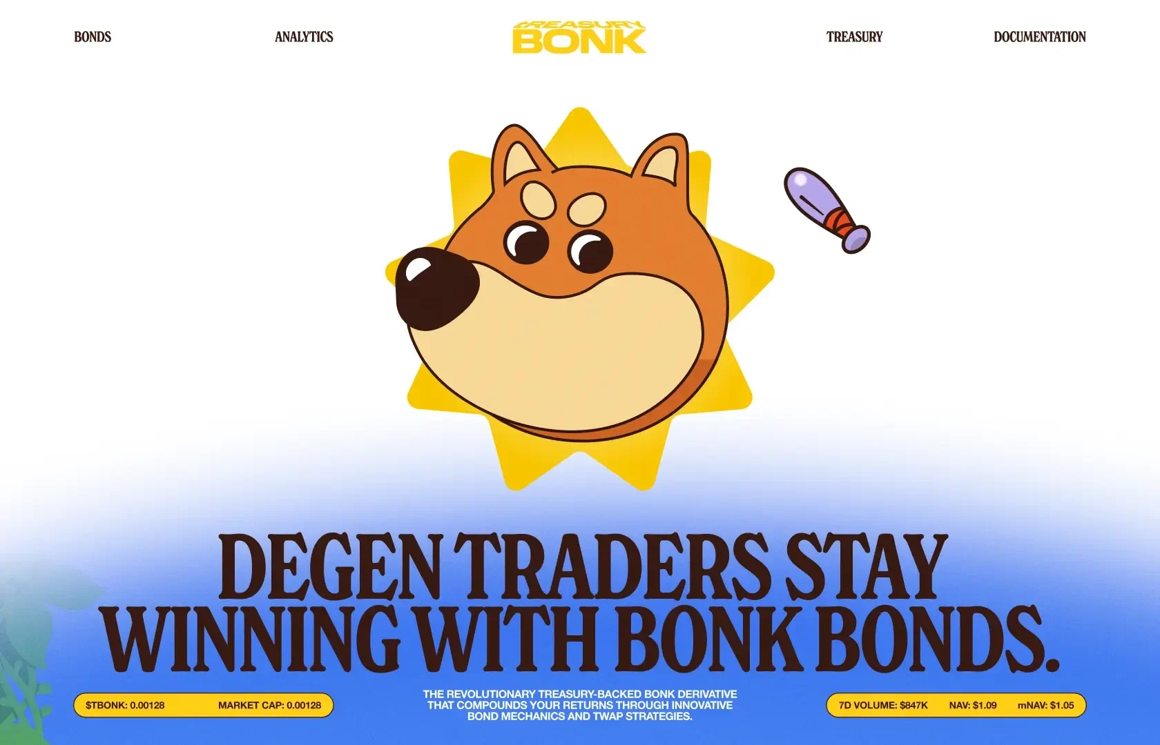 t.Bonk hero section
