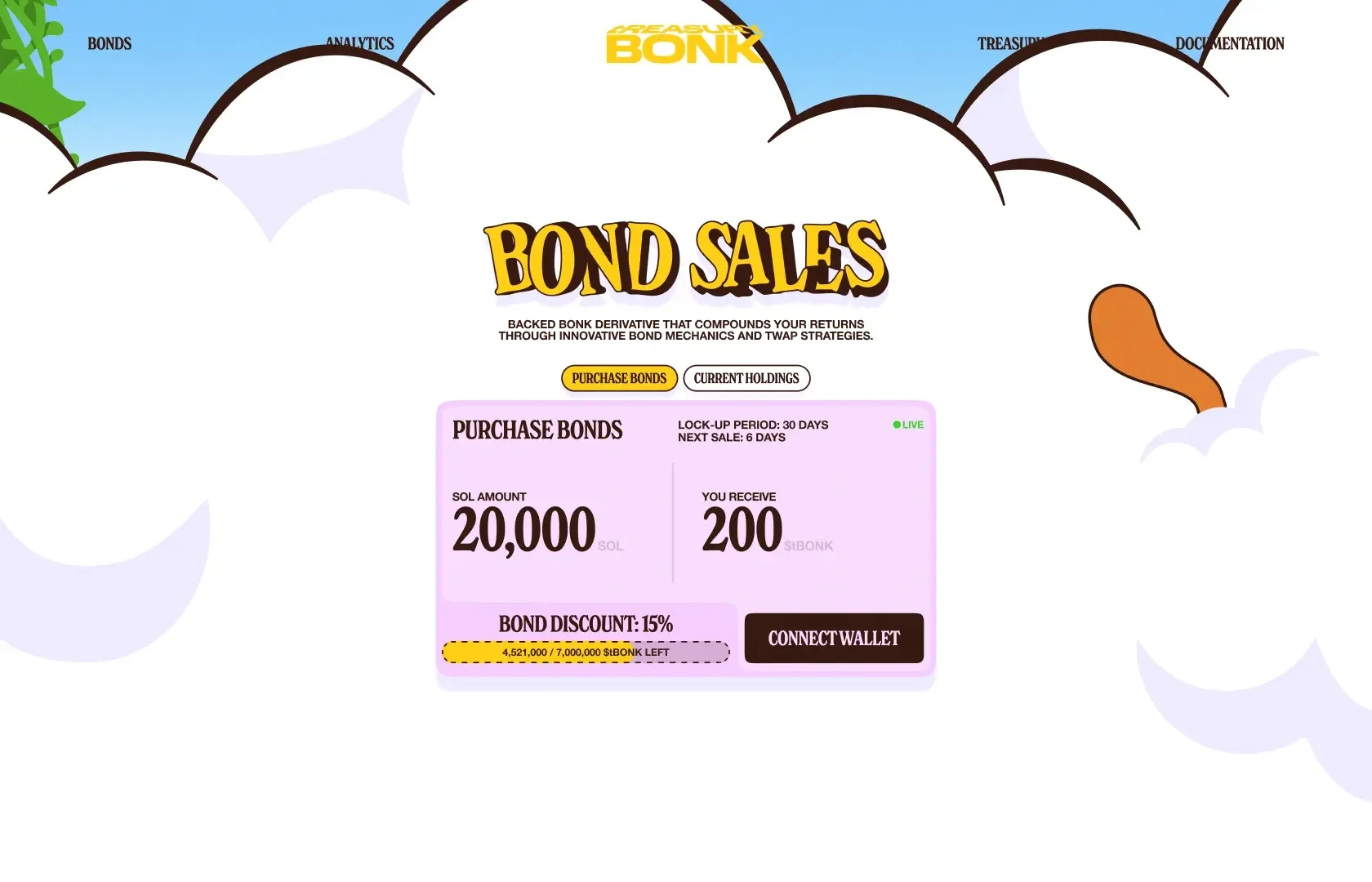 t.Bonk bond sales section